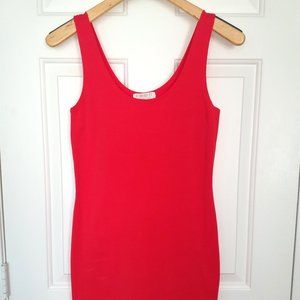 Sleek Bodycon Tank Dress in Fiery Red